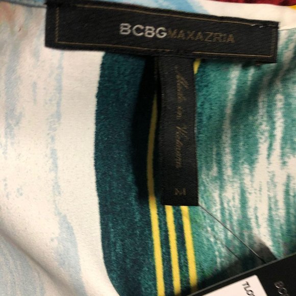 Womens NWT BCBGMAXAZRIA Stripe Tie Front Crop Top - Picture 7 of 9